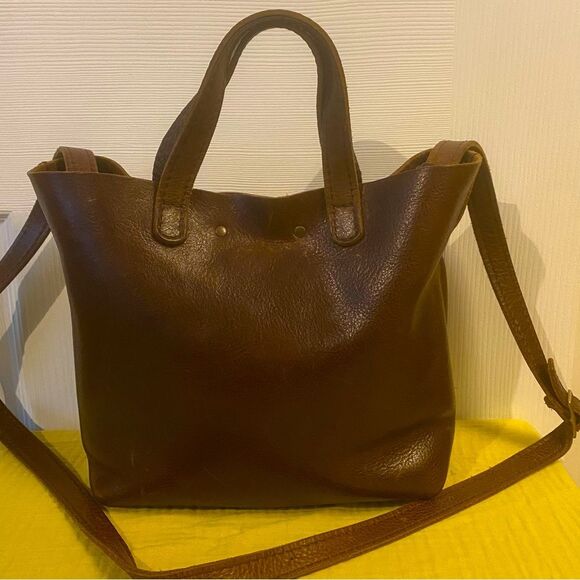 Portland Leather Goods Brown Crossbody Tote Handbag - Picture 5 of 8